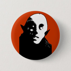 Super Creepy Nosferatu Face T-shirts, Mokken Ronde Button 5,7 Cm