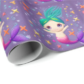 Super Cute Baby Mermaid Cadeaupapier (Rol Hoek)