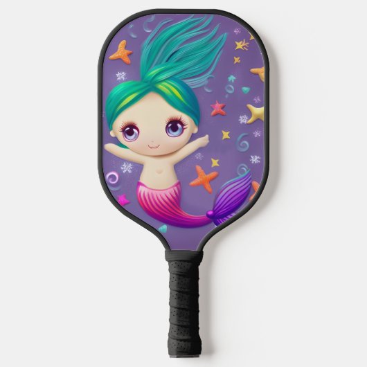 Super Cute Baby Mermaid Pickleball Paddle (Voorkant)