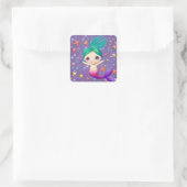 Super Cute Baby Mermaid Vierkante Sticker (Tas)