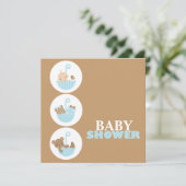 Super Cute Baby Shower-uitnodigingen Kaart (Staand voorkant)