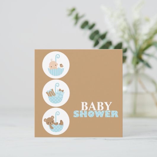 Super Cute Baby Shower-uitnodigingen Kaart (Staand voorkant)