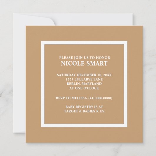 Super Cute Baby Shower-uitnodigingen Kaart (Achterkant)