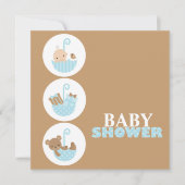 Super Cute Baby Shower-uitnodigingen Kaart (Voorkant)