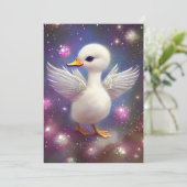 Super Cute Baby Swan Afbeelding Feestdagenkaart (Staand voorkant)