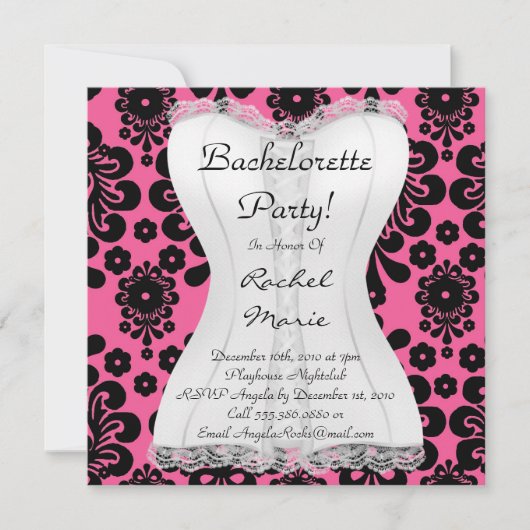 Super Cute Bachelorette Party Kaart (Voorkant)