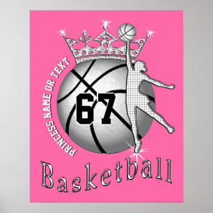 Super Cute Basketball-Posters met naam en nummer Poster