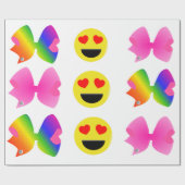 Super Cute Big Rainbow Bow Wrapping Paper Cadeaupapier (Vlak)