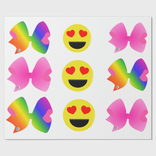 Super Cute Big Rainbow Bow Wrapping Paper Cadeaupapier (Vlak)