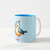 Super Cute Blauwe Vogel Mok (Voorkant rechts)