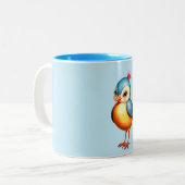Super Cute Blauwe Vogel Mok (Voorkant links)