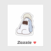 Super Cute Blue Dolphin Sticker (Vel)