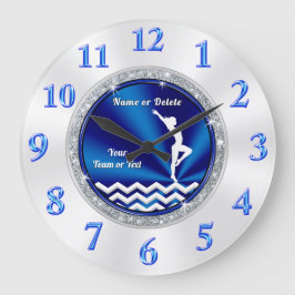 Super Cute Blue en White Gymnastics Clock Grote Klok