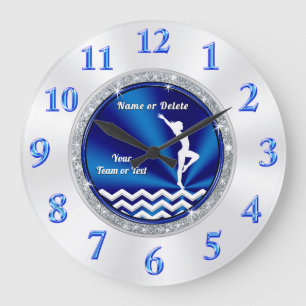 Super Cute Blue en White Gymnastics Clock Grote Klok