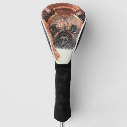 Super Cute Brown French Bulldog Golfheadcover (Voorkant)