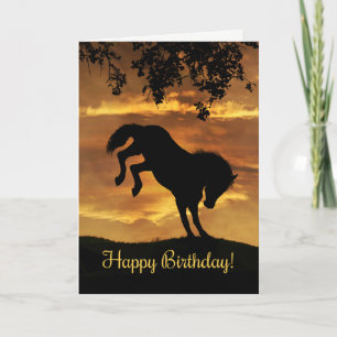 Super Cute Bucking Horse Birthday Kaart