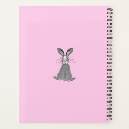 Super Cute Bunny Rabbit, gepersonaliseerd Planner (Achterkant)