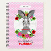 Super Cute Bunny Rabbit, gepersonaliseerd Planner (Voorkant)