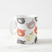 Super Cute Cat Cartoon Fun Pattern Koffiemok (Voorkant links)