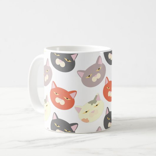 Super Cute Cat Cartoon Fun Pattern Koffiemok (Voorkant links)