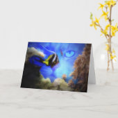 Super Cute Cat en Fish Birthday Kaart (Gele Bloem)