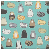 Super Cute Cat Pattern, kies uw kleur Stof (Swatch)