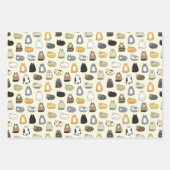 Super Cute Cat Pattern, kies uw kleuren Inpakpapier Vel (Voorkant 3)