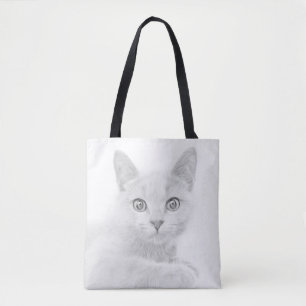 SUPER CUTE Cat Portret Foto Tote Bag
