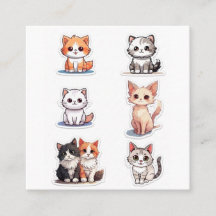 Super Cute Chibi Kitten Stickers Collectie - Pakke