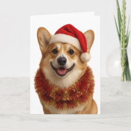 Super cute Corgi Christmas card Kaart