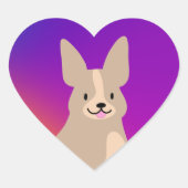 Super Cute Corgi Heart Sticker (Voorkant)