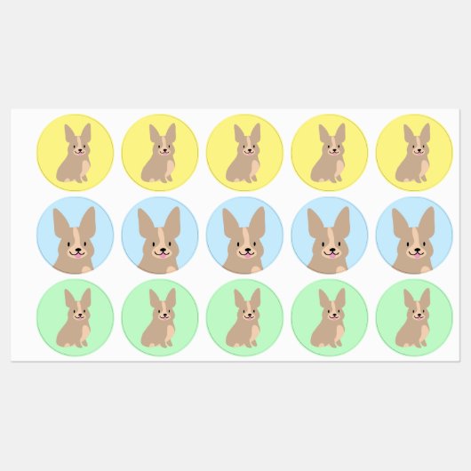 Super Cute Corgi-Stickers Labels (Vel)
