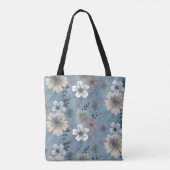 Super Cute Country Blue Floral Tote Bag (Achterkant)