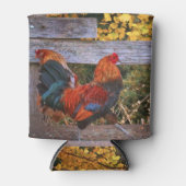 Super Cute Country Boerderij Rooster en Fence Blikjeskoeler (Voorkant)