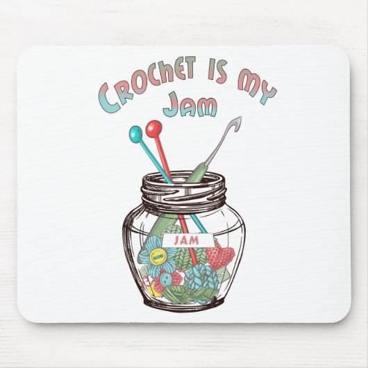 Super Cute "Crochet is mijn jam" Muismat (Voorkant)
