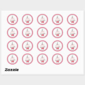 Super Cute Cupcake-Stickers Ronde Sticker (Vel)