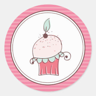 Super Cute Cupcake-Stickers Ronde Sticker