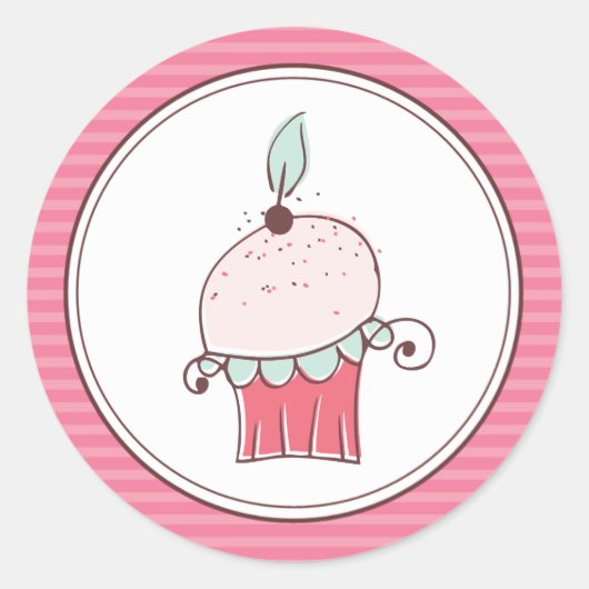 Super Cute Cupcake-Stickers Ronde Sticker (Voorkant)