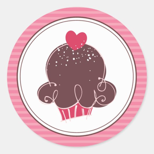 Super Cute Cupcake-Stickers Ronde Sticker (Voorkant)