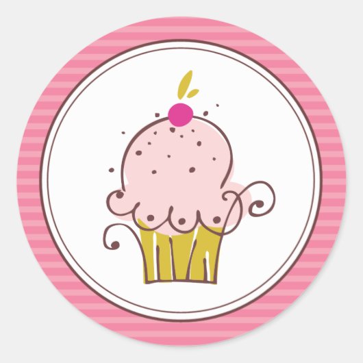 Super Cute Cupcake-Stickers Ronde Sticker (Voorkant)