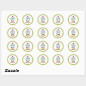 Super Cute Cupcake-Stickers Ronde Sticker (Vel)