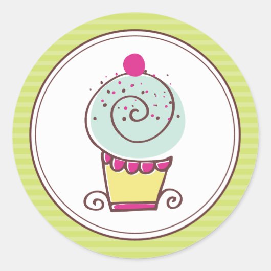 Super Cute Cupcake-Stickers Ronde Sticker (Voorkant)