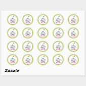 Super Cute Cupcake-Stickers Ronde Sticker (Vel)