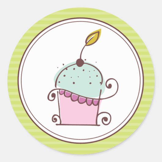 Super Cute Cupcake-Stickers Ronde Sticker (Voorkant)