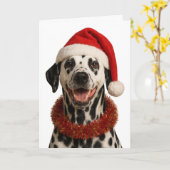 Super cute Dalmation Christmas card Kaart (Gele Bloem)