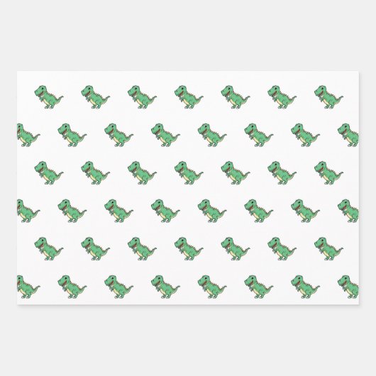 Super Cute Dinosaur Inpakpapier Vel (Voorkant 2)