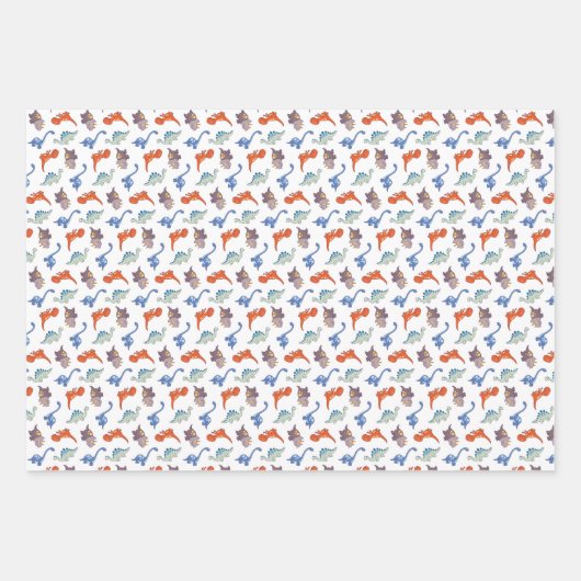 Super Cute Dinosaur Inpakpapier Vel (Voorkant 2)