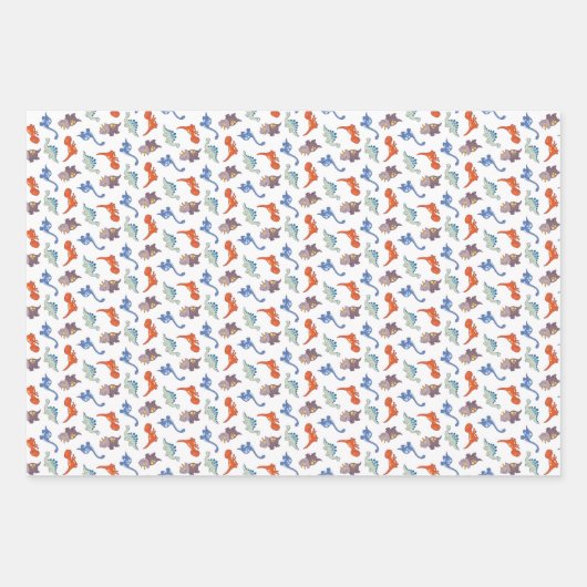 Super Cute Dinosaur Inpakpapier Vel (Voorkant)