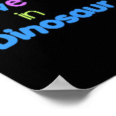 SUPER CUTE Dinosaur Poster BLACK RAWR small (Hoek)