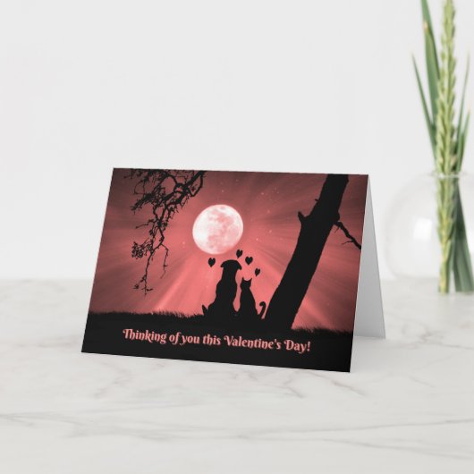 Super Cute Dog en Cat General Happy Valentijns Kaart (Voorkant)